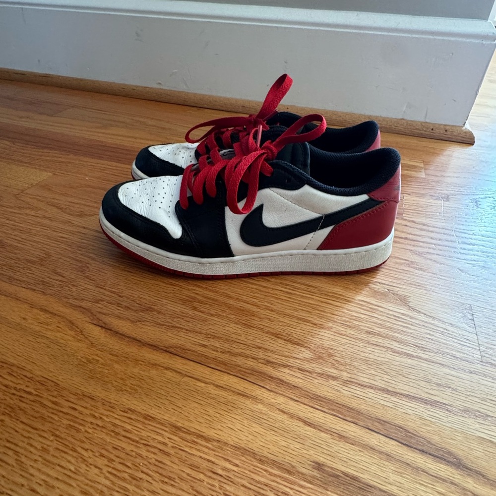 Jordan Kids Black, White, and Red Sneakers